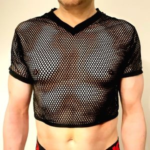 Men’s football Jersey Half-shirt black mesh